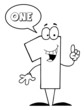 Outlined Friendly Number 1 One Guy With Speech Bubble Outlined Friendly Number 1 One Guy With Speech Bubble