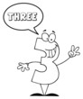 Outlined Friendly Number 3 Three Guy With Speech Bubble Outlined Friendly Number 3 Three Guy With Speech Bubble