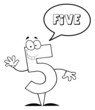 Outlined Friendly Number 5 Five Guy With Speech Bubble Outlined Friendly Number 5 Five Guy With Speech Bubble