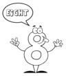 Outlined Friendly Number 8 Eight Guy With Speech Bubble Outlined Friendly Number 8 Eight Guy With Speech Bubble