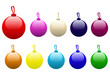 Série de boules de Noël glossy.