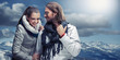 Smiling couple in the mountain