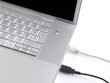 Laptop with cables