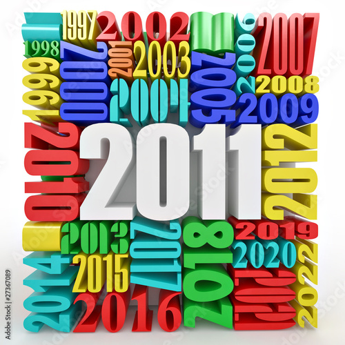 New year 2011. Cube consisting of the numbers New year 2011. Cube consisting of the numbers