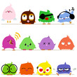 cute birds set