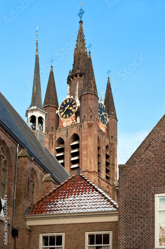 Photo: Delft Old Church Tower Delft Old Church Tower