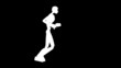 Video: White futuristic robot jogging indoor- Side view White futuristic robot jogging indoor- Side view