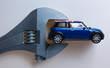 sandwiched spanner little blue car sandwiched spanner little blue car