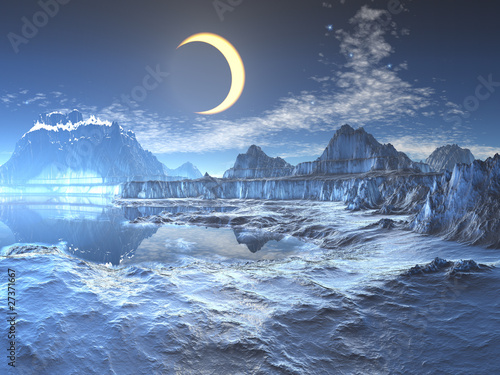 Frozen Planet on Lunar Eclipse Over Frozen Planet    Angela Harburn  27371667   See