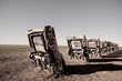 Famous Cadillac Ranch installation in Amarillo, Texas