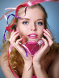 blond and sexy woman with perfume