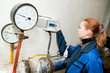 heating engineer in boiler room