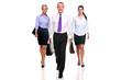 Business team three people walking