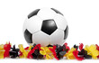 Fußball mit Deutschlandgirlande