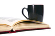 open book and cup open book and cup