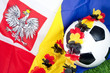 Fußball mit Polen und Ukraine Fahne