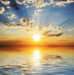 sunset on the seashore