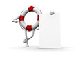 3d life buoy with an empty board