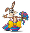 Easter Bunny Brown with Flowers