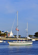 Anchored sailboat at the St. Pete Bay, Florida Anchored sailboat at the St. Pete Bay, Florida