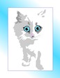 The small scared kitten with the big eyes The small scared kitten with the big eyes