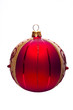 Red dull christmas ball on white background