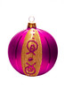 Pink dull christmas ball on white background