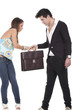couple holding briefcase