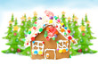 Photo: Christmas trees and gingerbread house Christmas trees and gingerbread house