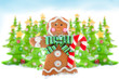 Photo: Christmas trees and gingerbread man Christmas trees and gingerbread man