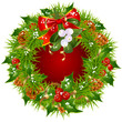 Christmas garland vector frame isolated on white background