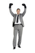 Photo: businessman with boxing gloves businessman with boxing gloves