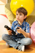 Boy playing video games