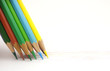 Group of color pencil writing