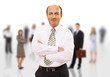 business man and his team isolated over a white