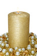 ghirlanda dorata con candela ghirlanda dorata con candela