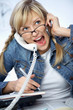 Hard-working young blonde