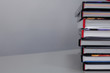 stack of books on the table