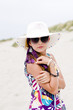 Model girl on the beach