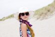 Model girl on the beach