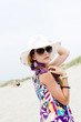 Model girl on the beach