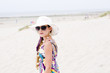 Model girl on the beach