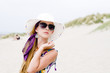 Model girl on the beach