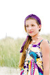 Closeup of model girl on the beach