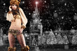 Beautiful Russian girl in New Year concept.
