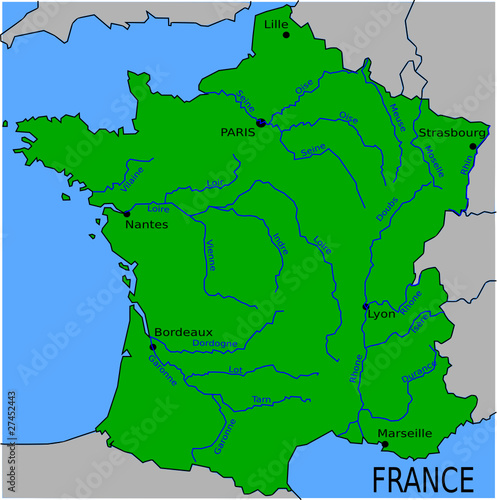 isere riviere carte de france - Image