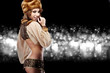 Beautiful Russian girl in New Year concept.
