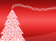 sfondo natalizio con albero di natale formato da fiocchi di neve