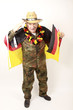 Ein Soldat feiert sein Land