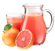 Grapefruit juice and fruits.